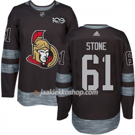 Miehille NHL Ottawa Senators Pelipaita Mark Stone 61 1917-2017 100th Anniversary Adidas Musta Authentic